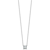 14k White Gold 2 carat Lab Grown Diamond VS/SI+ G+ Princess Complete Four Prong 18 inch Pendant Necklace
